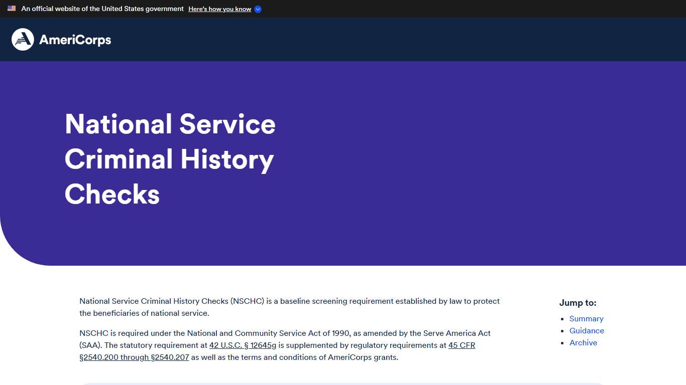 Criminal History Checks | AmeriCorps